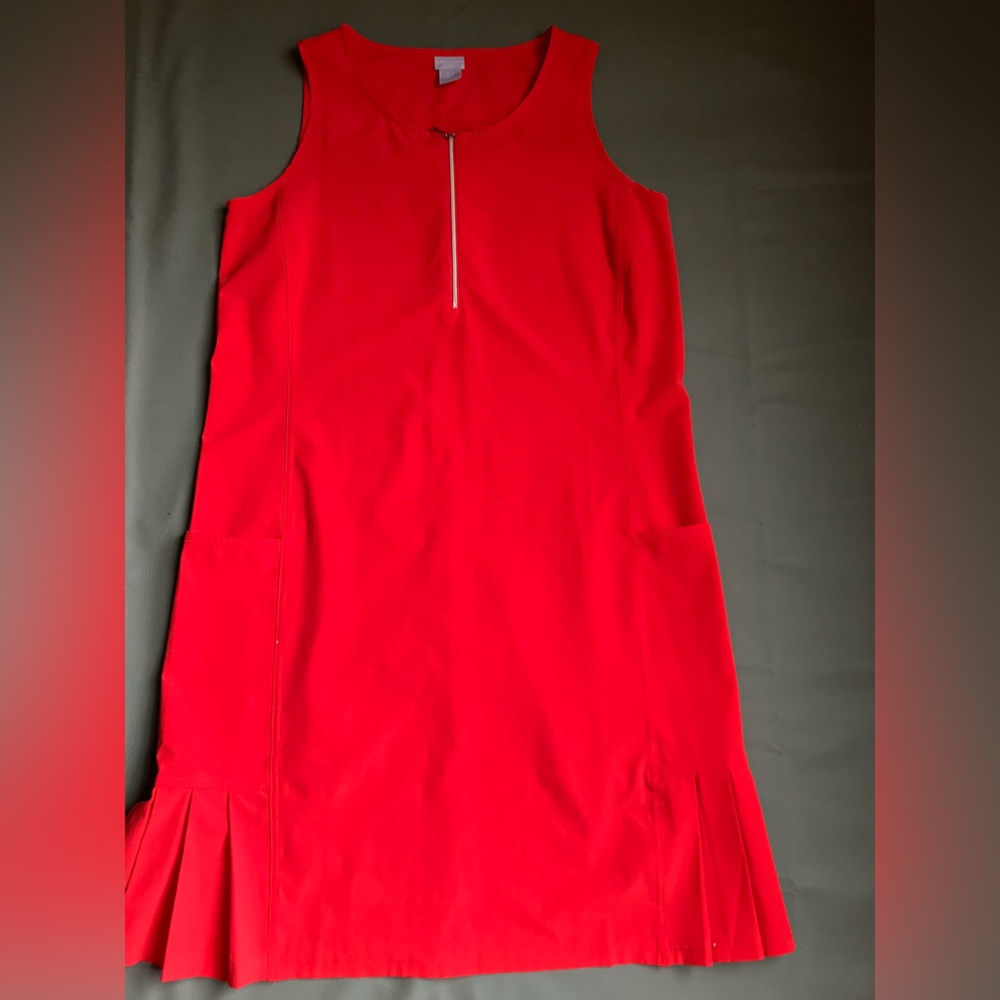 Chico’s Zenergy Red Sleeveless Zip Front Dress Size 0.5 (US 6/Small)